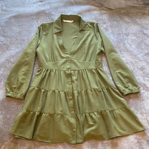 Green Long Sleeve Dress